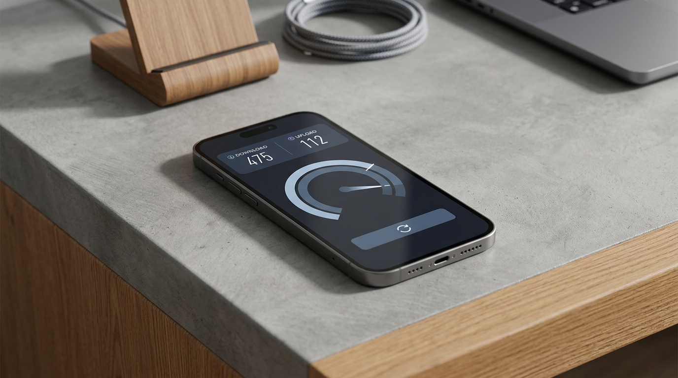 Приложение для замера скорости интернета на экране смартфона