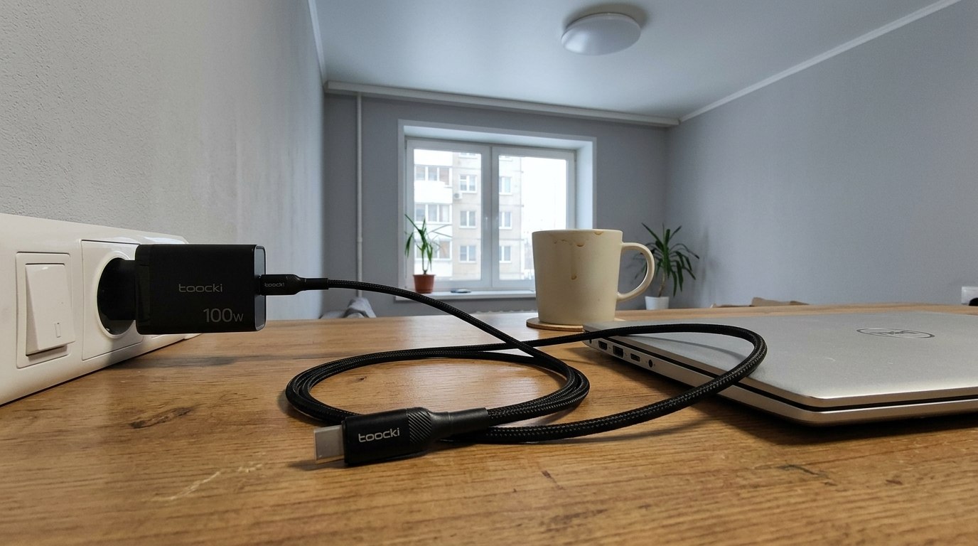 Провод USB-C для зарядки iPhone и не только. Надежный кабель для зарядки хоть чего. Фото.