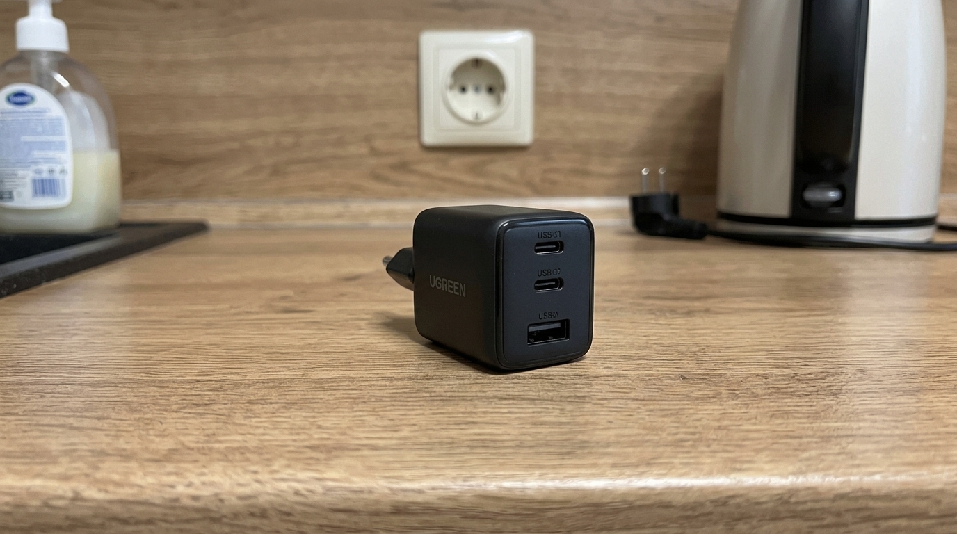 UGREEN на 30 Вт — вожу её вместо трёх ЗУ. Три порта в корпусе размером с коробок спичек — вот это я понимаю.. Фото.