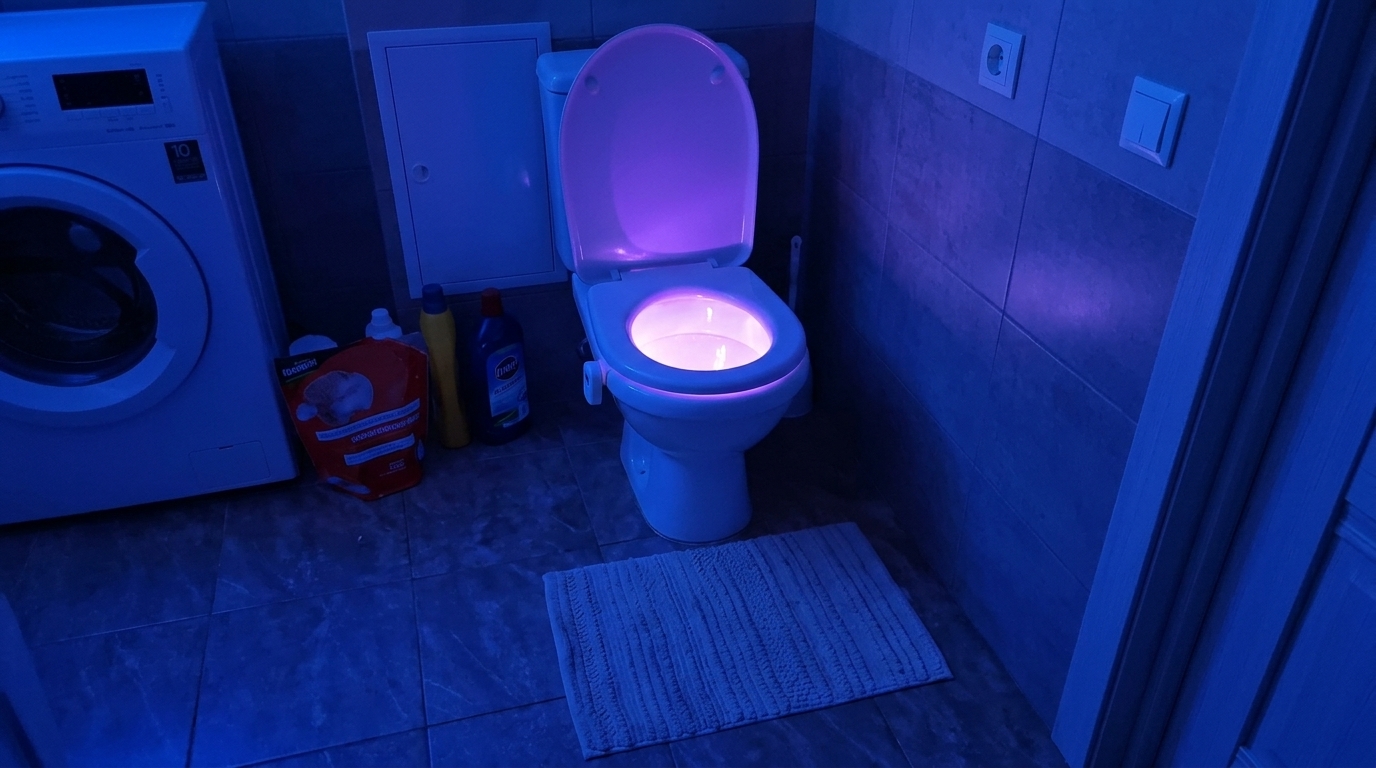 Ночник на унитаз с датчиком движения — не могу поверить, что рекомендую это. Самая странная покупка, которая стала самой полезной.. Фото.