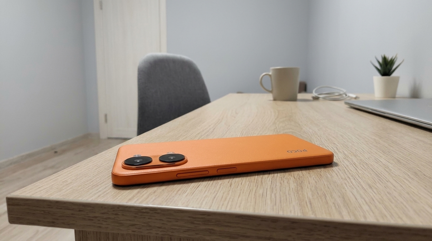 POCO X8 Pro Max — оранжевый как Айфон 17 Про. Оранжевый корпус — прятать в чехол рука не поднимется. Фото.