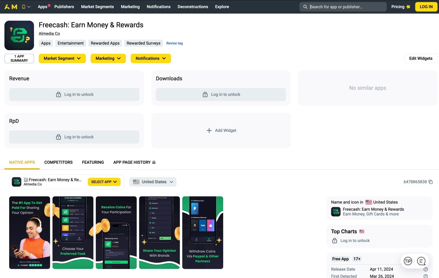 Приложение Freecash: сбор данных пользователей под видом заработка. Приложение предлагало заработать легкие деньги, а само тянуло ваши персональные данные. Фото.