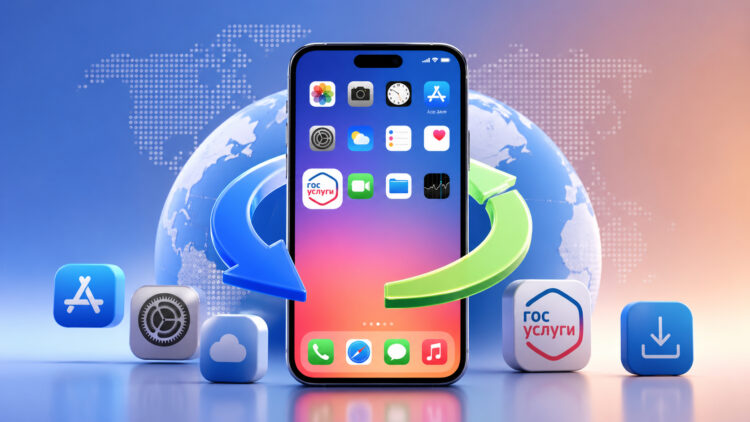 Госуслуги и другие приложения пропали из App Store после смены региона Apple ID. Как их вернуть и обновлять. Фото.