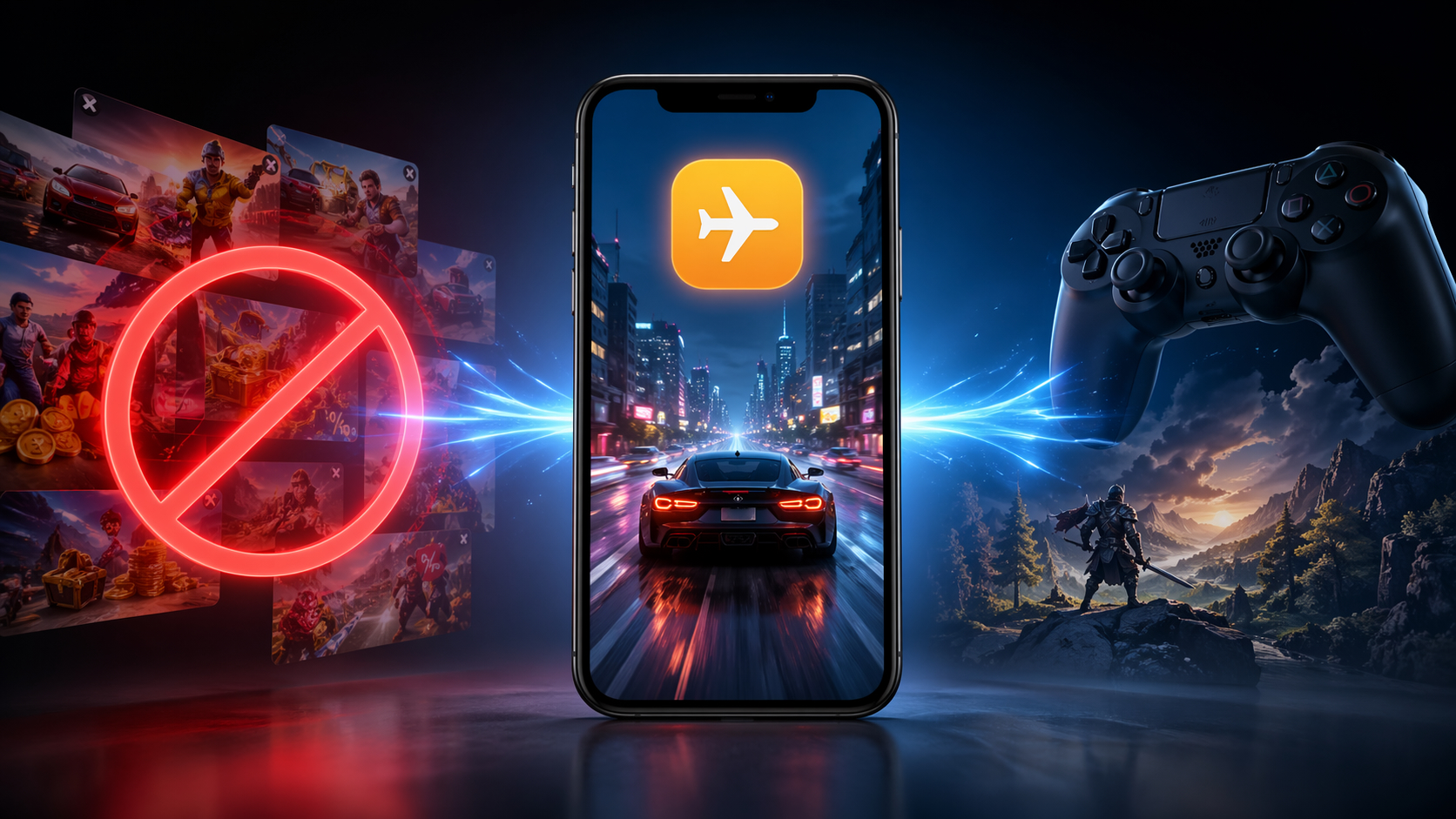 Блокировка рекламы в играх на iPhone с помощью авиарежима. А еще авиарежим может отключить рекламу в играх, но не во всех. Фото.