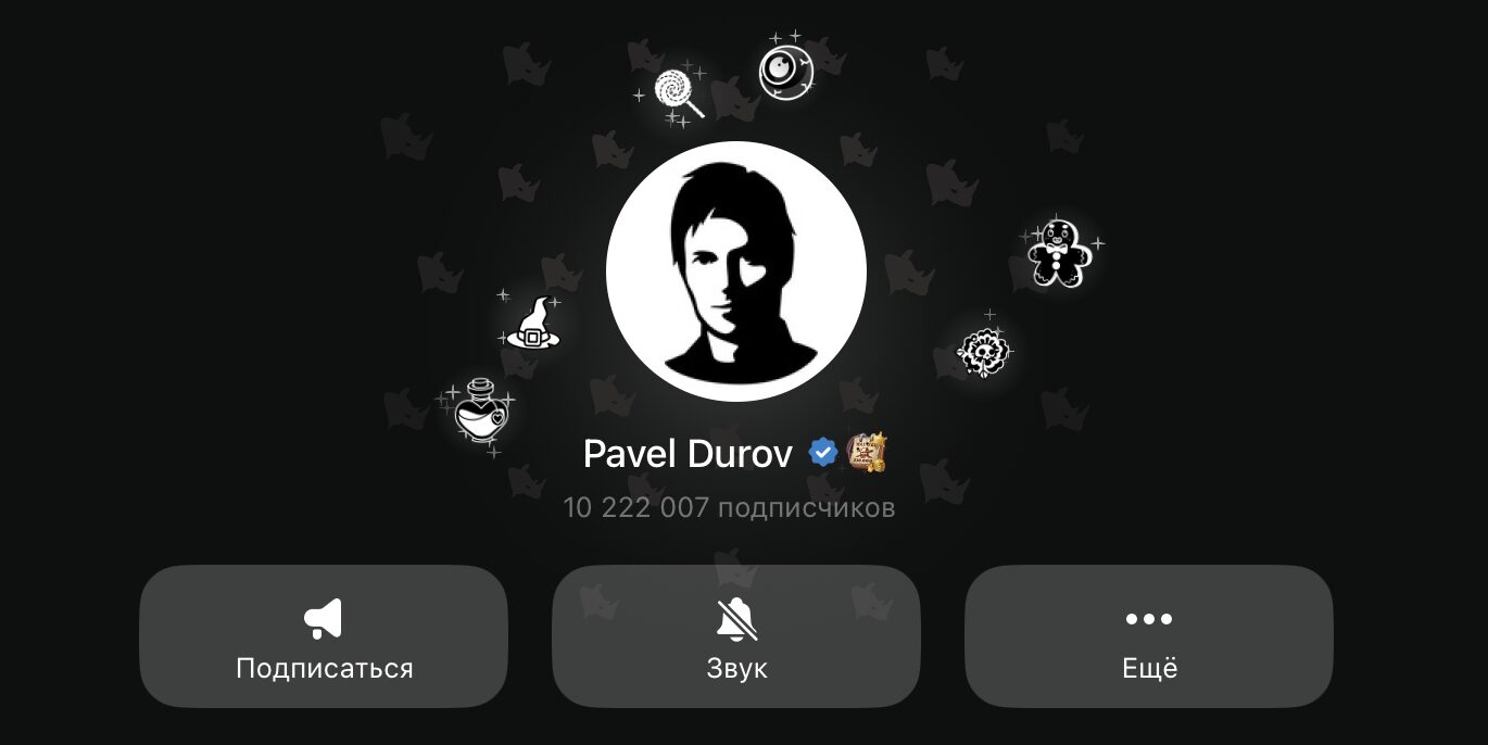Что даёт синяя галочка в Телеграме. Это точно подтверждает, что аккаунт Павла Дурова официальный. Фото.
