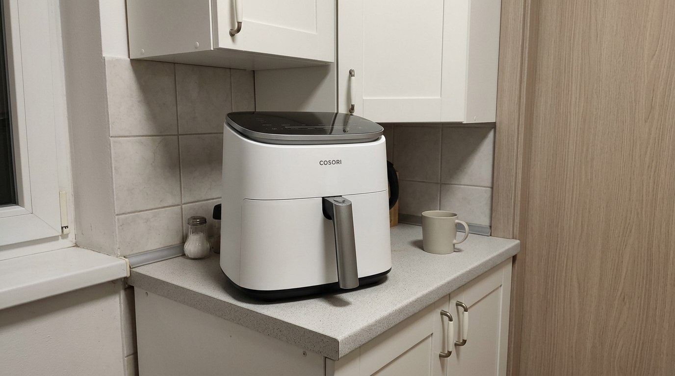 Cosori DC601: аэрогриль для дома с большой чашей. Аэрогриль впишется в любой интерьер. Фото.