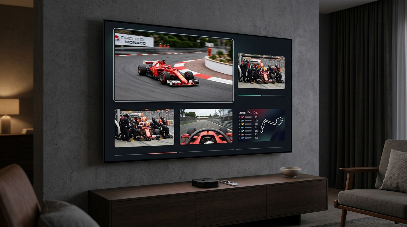 Мультиракурсный режим просмотра Формулы-1 в Apple TV+