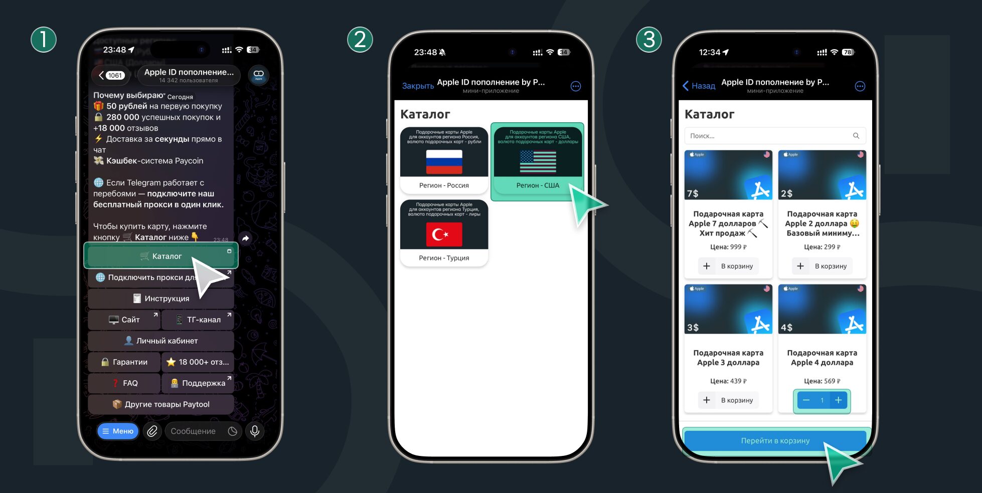 Как активировать подарочную карту Apple и пополнить баланс Apple ID. Потребуется мессенджер Телеграм. Фото.