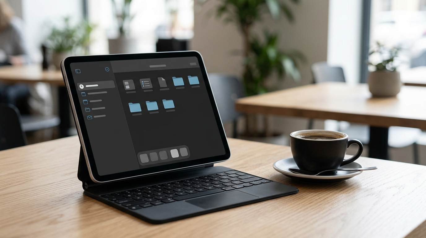 iPad Air с Magic Keyboard — полноценное рабочее место в кафе