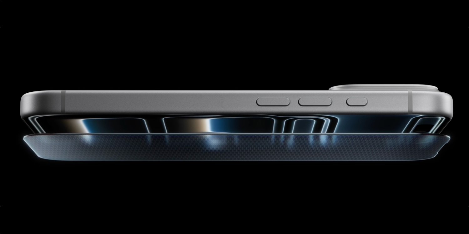 Левая грань iPhone Fold — гладкая, без кнопок, с механизмом петли