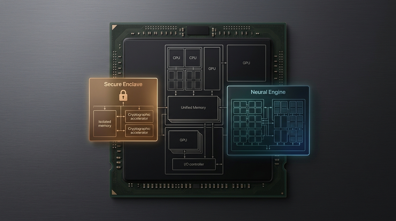 Secure Enclave в чипах Apple Silicon аппаратно защищает ключи шифрования и биометрические данные