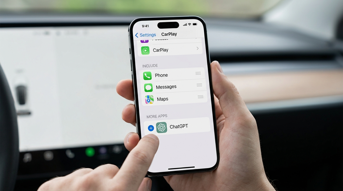 Добавление ChatGPT в список приложений CarPlay через настройки iPhone