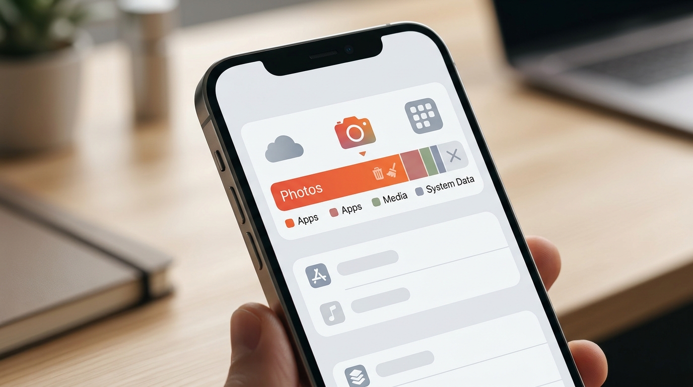 Хранилище iPhone, забитое фотографиями и видео