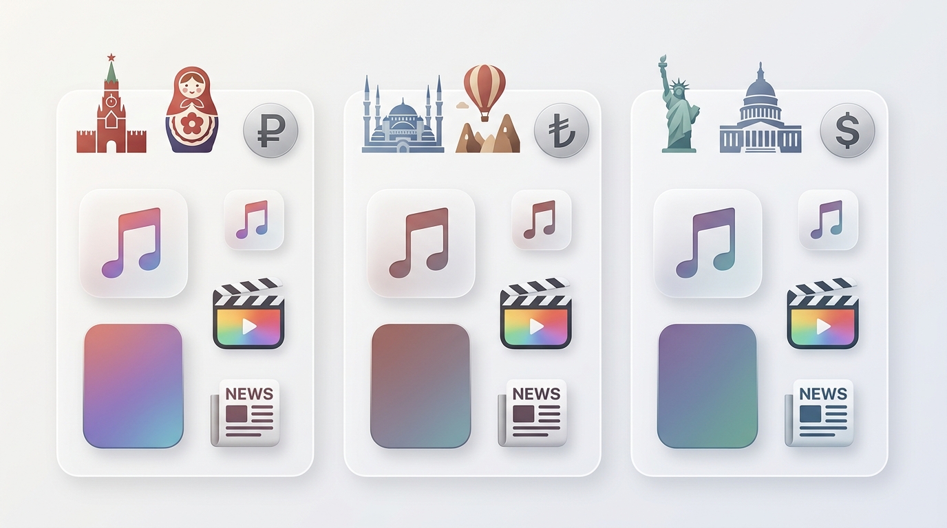 Сравнение цен на подписки Apple в разных регионах