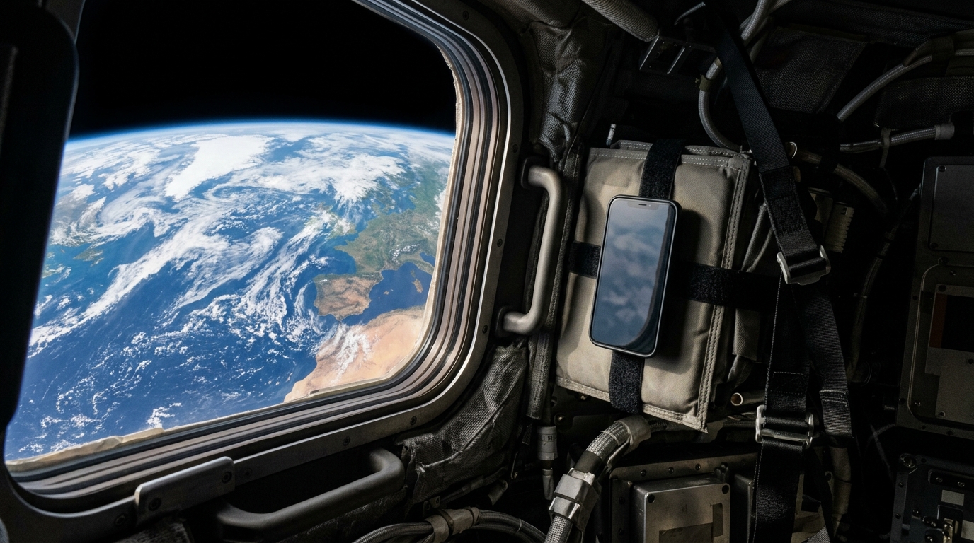Как iPhone 17 Pro Max попал на борт Artemis II. Подобные крепления используются, чтобы смартфон не летал по всей кабине. Фото.
