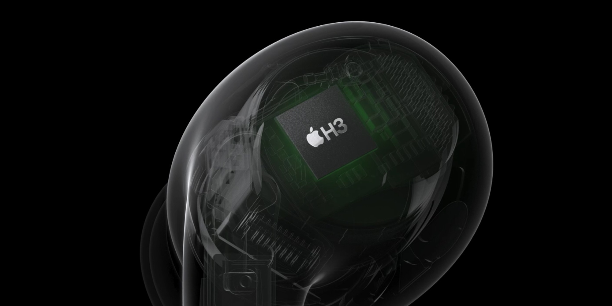 Звук в AirPods Pro 2026. Чип H3 станет сердцем новых наушников. Фото.
