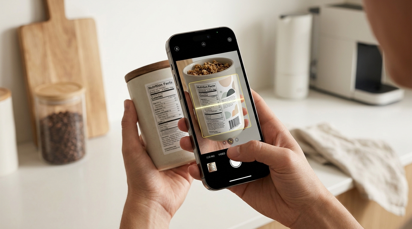 Как iPhone будет считать калории и БЖУ по фото. Достаточно отсканировать этикетку, и информация появится в приложении «Здоровье». Фото.