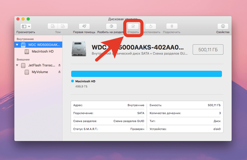 Чистая установка macOS Tahoe на Mac с процессорами Apple. Сотрите содержимое диска. В процессе кнопка будет активна. Фото.