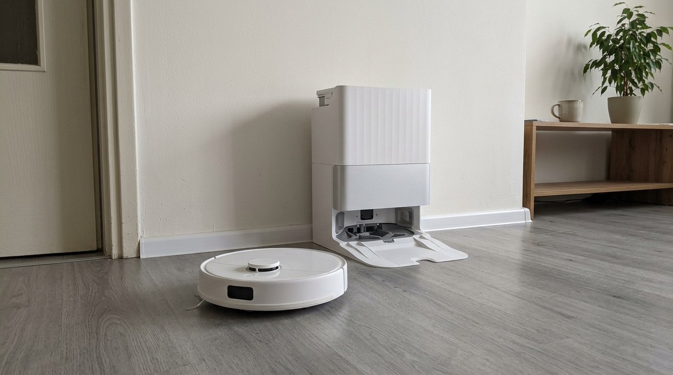 Робот-пылесос Roborock Qrevo C Pro с влажной уборкой. Эта модель умеет мыть горячей водой. Шок. Фото.