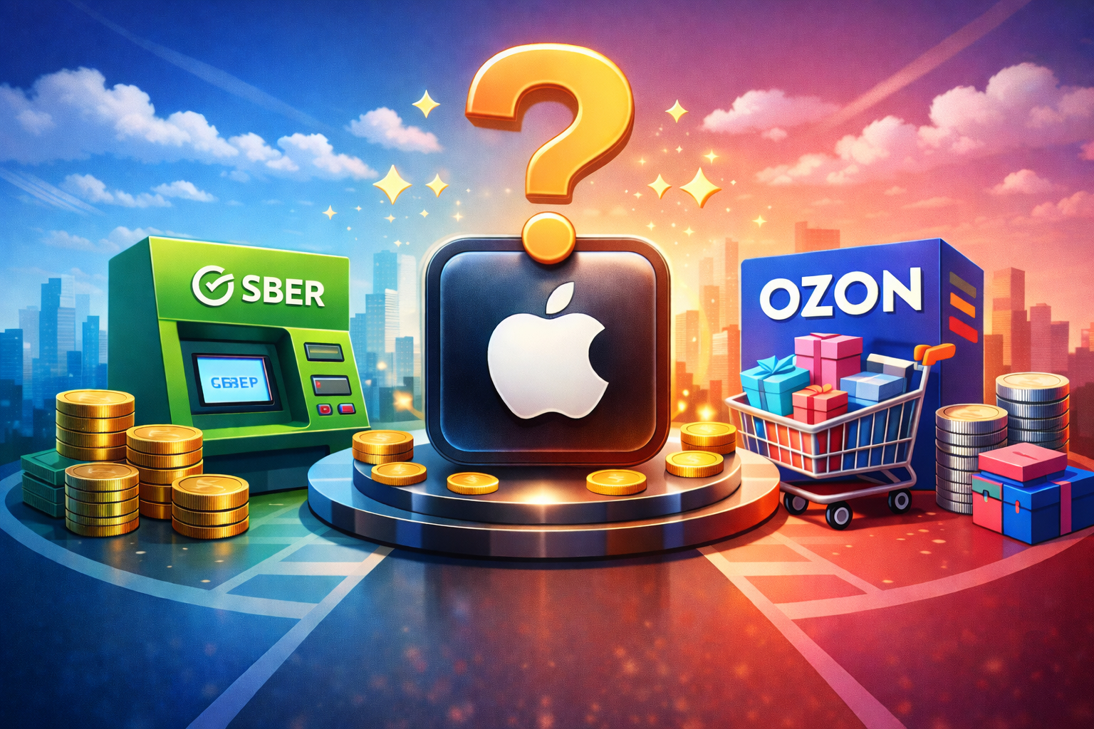 Сбер или «Озон», где выгоднее покупать подарочные карты Apple. Фото.