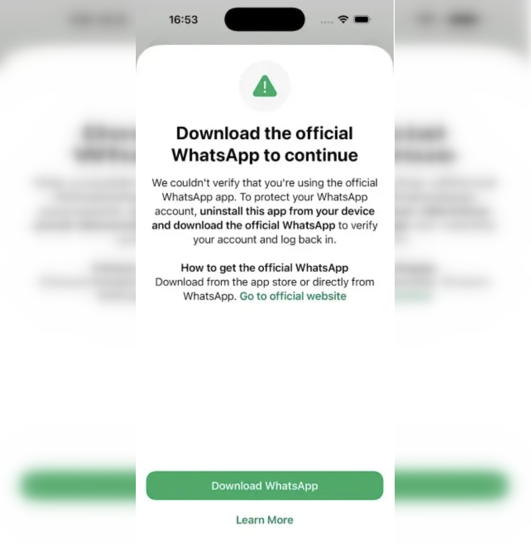 Что произошло с WhatsApp и кого затронула атака. Вот такое предупреждение получили пользователи мессенджера. Изображение: techcrunch.com. Фото.