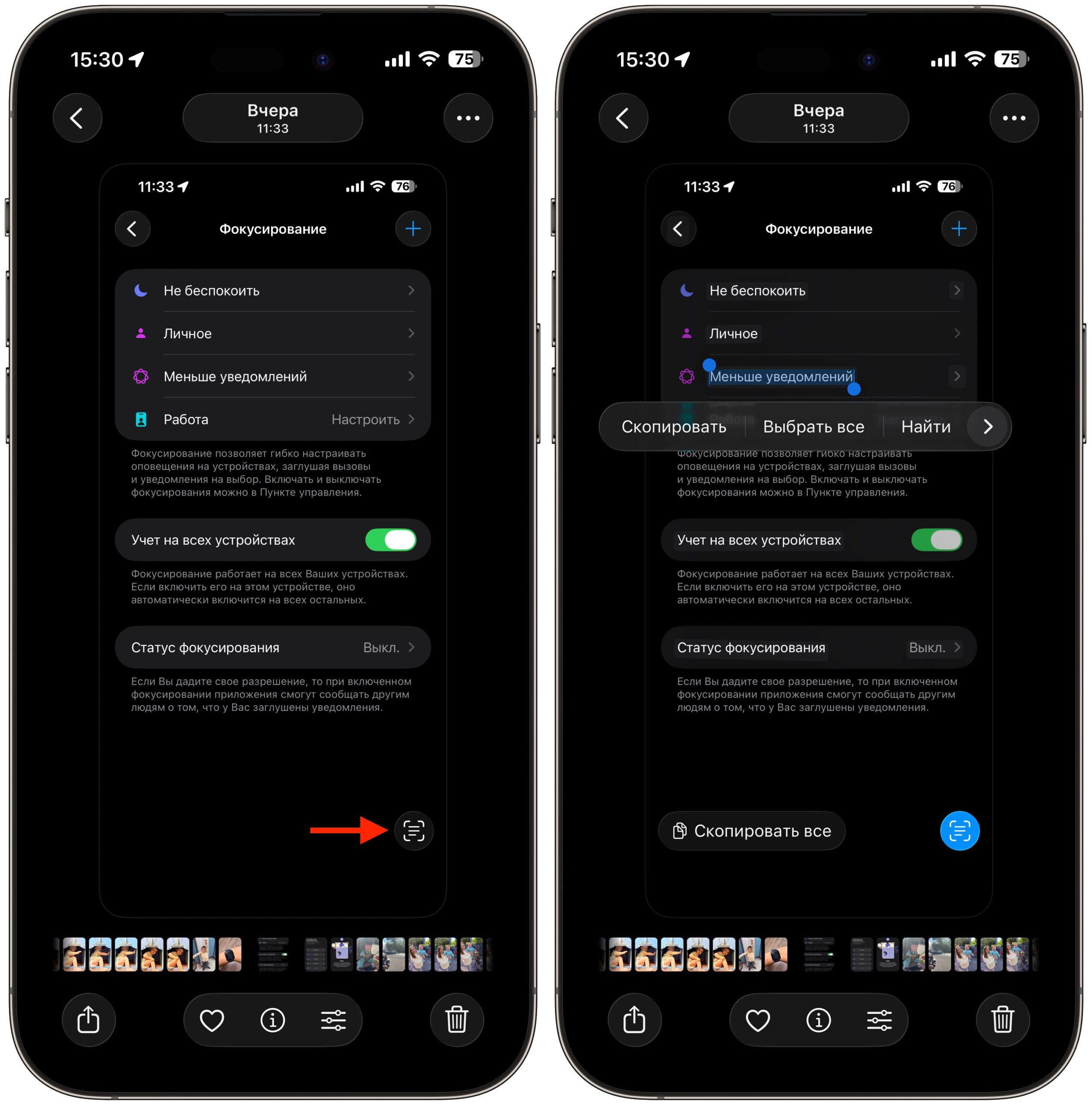 Live Text на iPhone: как распознать текст с картинки. С картинки можно скопировать любой текст. Фото.