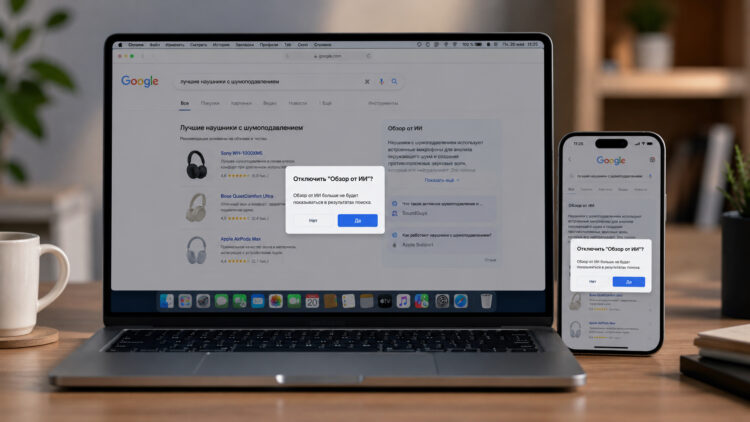 Как отключить ИИ в поиске Google на iPhone и Mac. Фото.