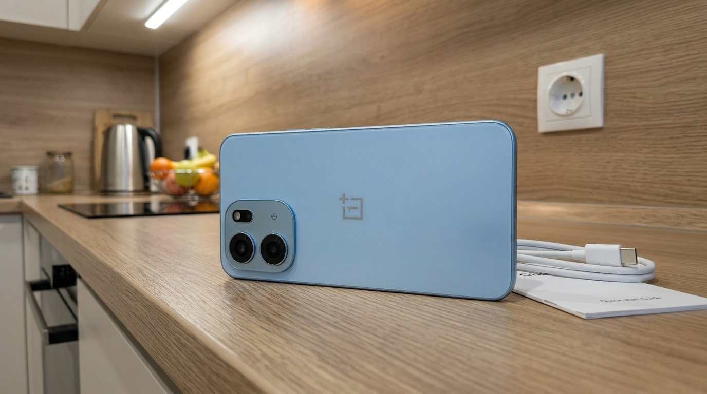 OnePlus Nord CE6 — взял жене вместо iPhone 12. Голубой корпус вживую выглядит даже лучше, чем на фото — жена довольна. Фото.