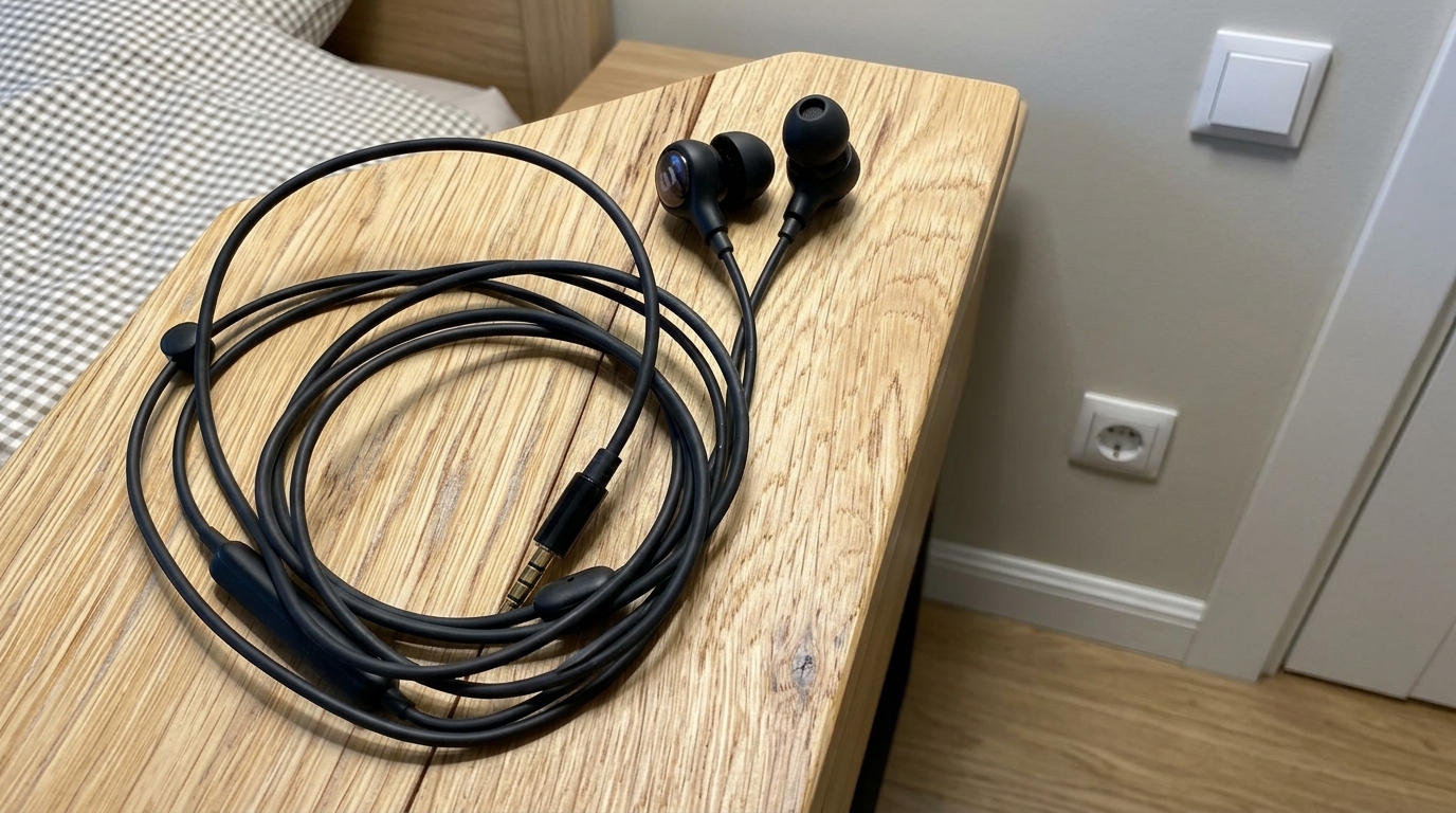 Проводные наушники UGREEN — реально использую вместо AirPods. Когда AirPods сели, а звонок важный — вот зачем они лежат в бардачке.. Фото.