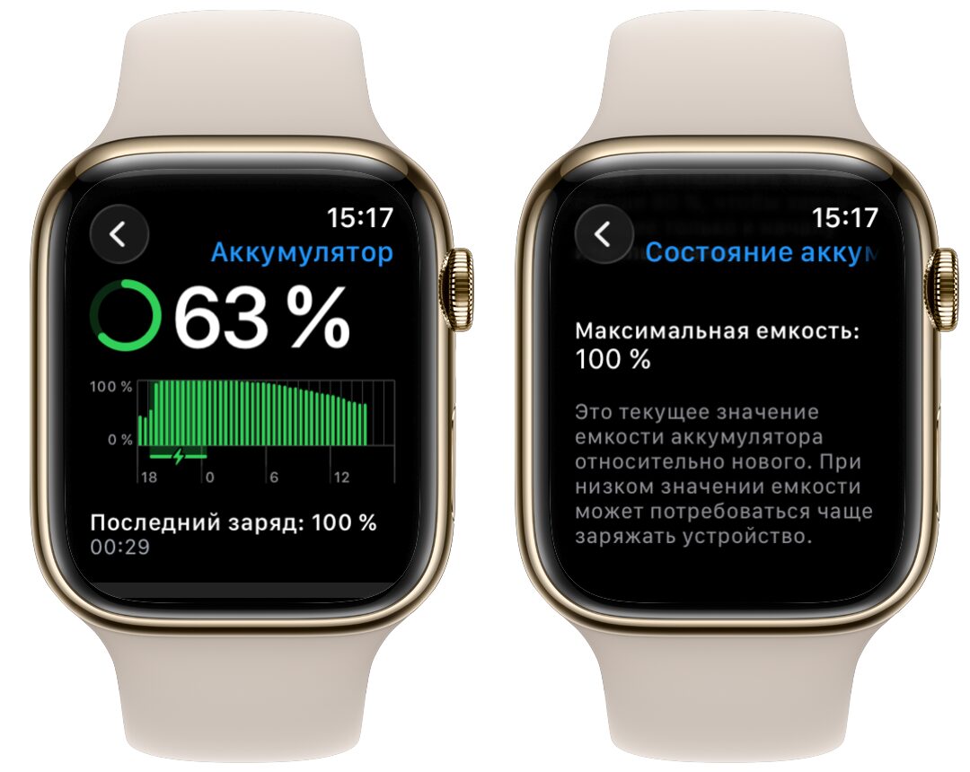 Время работы Apple Watch с включённым и выключенным AOD. AOD включается в 7 утра. Посмотрите, как резко начинается расход батареи. Фото.