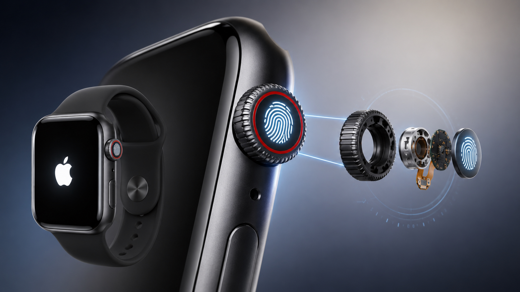 Как Apple хотела встроить Touch ID в Digital Crown. Изначально датчик должен был стать частью колесика Digital Crown. Фото.