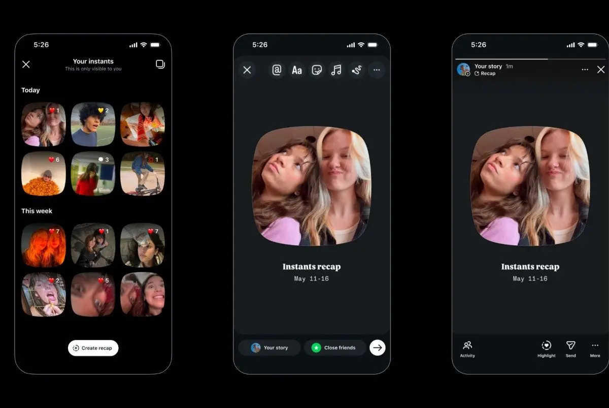 Отличия Instants от Stories в Instagram*. В отличие от Reels, Instants исчезают после просмотра. Фото.