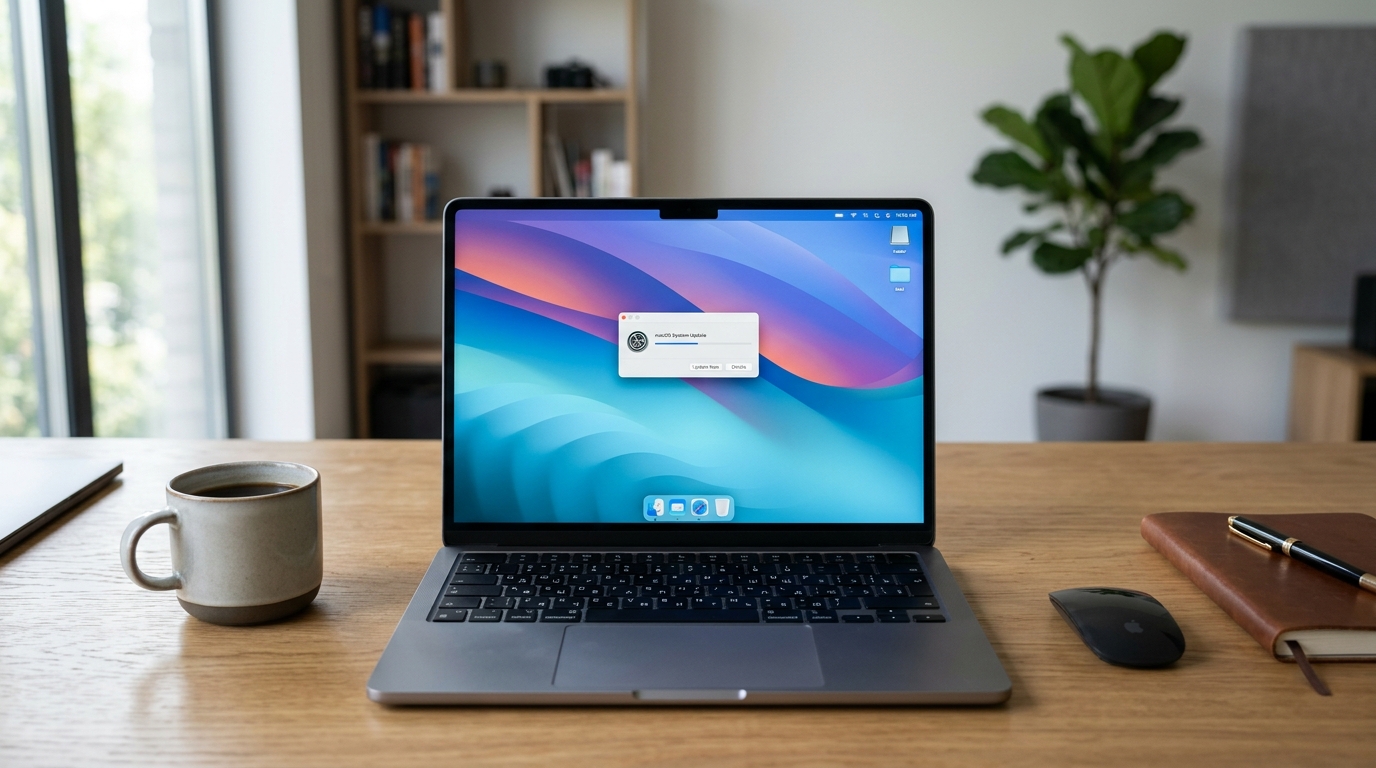 Обновление macOS Tahoe 26.5 на MacBook