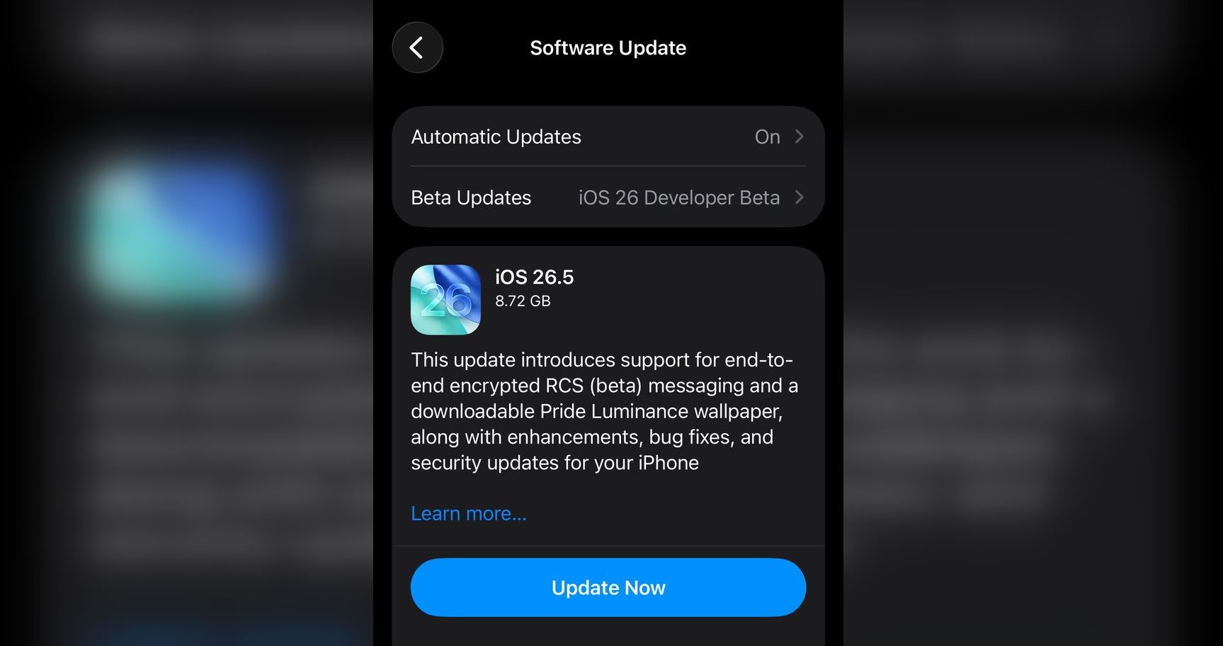 Как установить iOS 26.5 на iPhone. Апдейт уже висит в настройках Айфона — проверяйте. Фото.