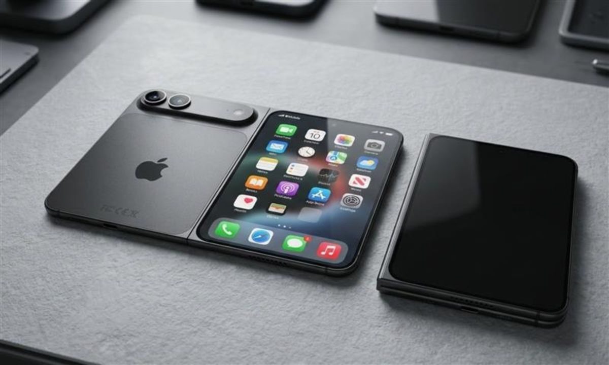 Каким будет дизайн складного iPhone Ultra. Два камеры разместят на выступе, как у iPhone Air, а сам корпус будет титановым. Фото.