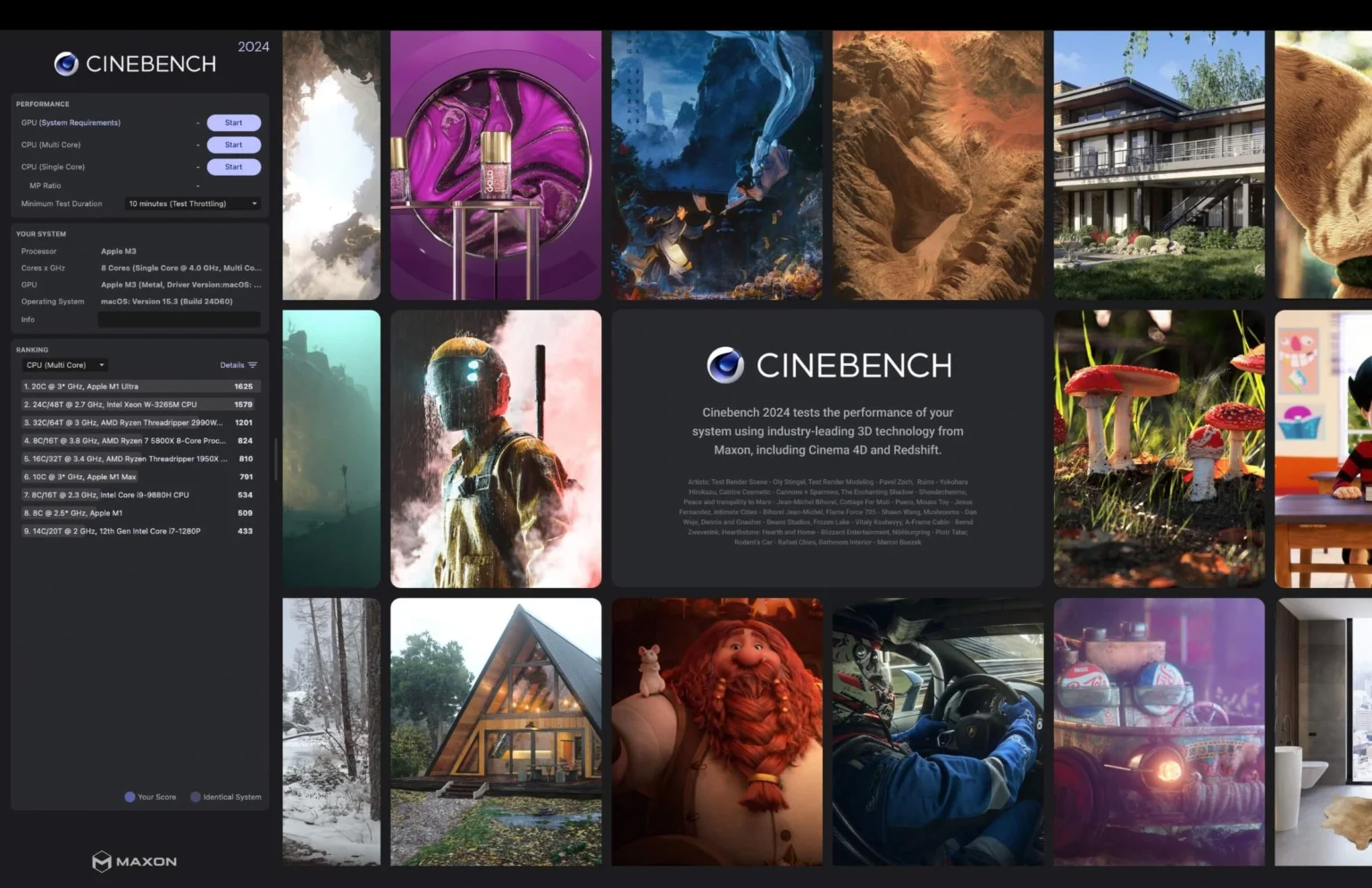 Cinebench для Mac: проверка мощности в рендеринге. Cinebench покажет, насколько ваш компьютер готов к работе с графикой. Фото.