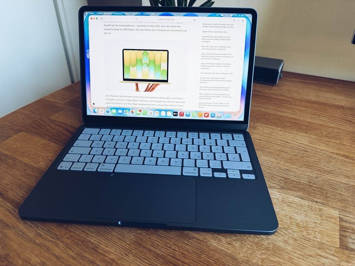 Троттлинг MacBook Neo: когда он начинается. Под нагрузкой Neo резко снижает производительность, и сделать с этим ничего нельзя. Фото.