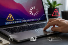 Тормозит курсор и трекпад MacBook плохо реагирует на касания: что делать. Фото.