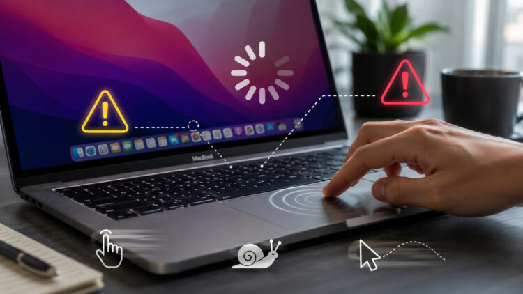 Тормозит курсор и трекпад MacBook плохо реагирует на касания: что делать. Фото.