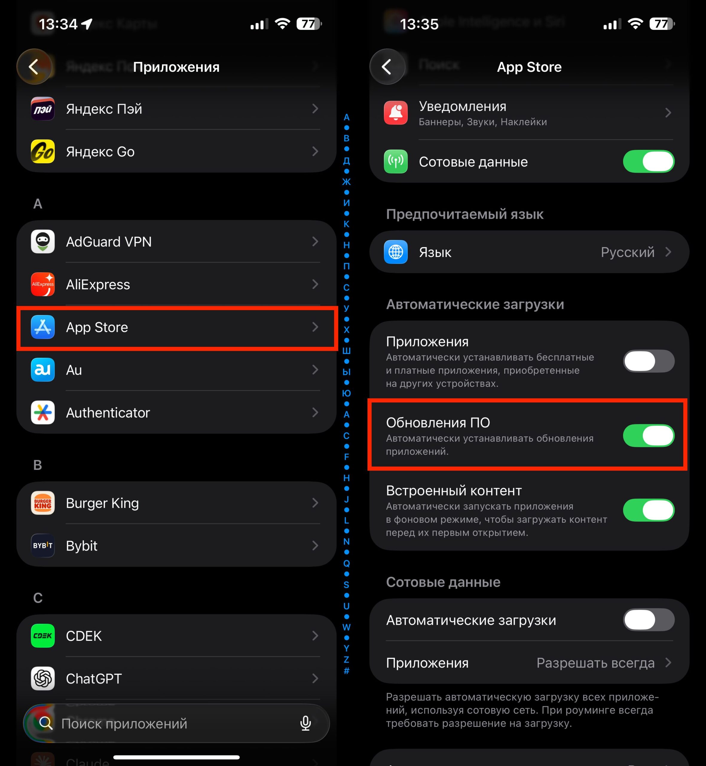 Как включить автообновление приложений на iPhone. Проще использовать автообновления. Фото.
