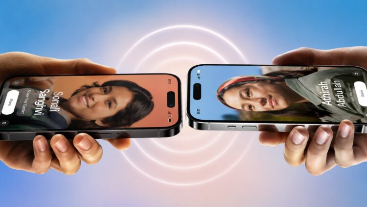 NameDrop: как передать контакт на iPhone, поднеся устройства друг к другу. Фото.