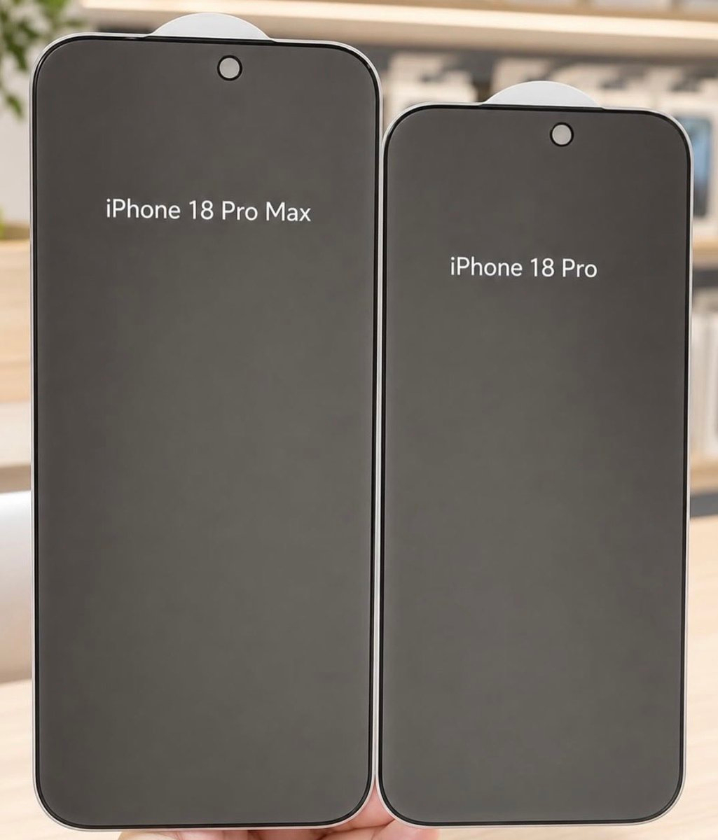 Каким будет экран iPhone 18 Pro. Защитные стёкла новых айфонов вытянуты по высоте. Фото.