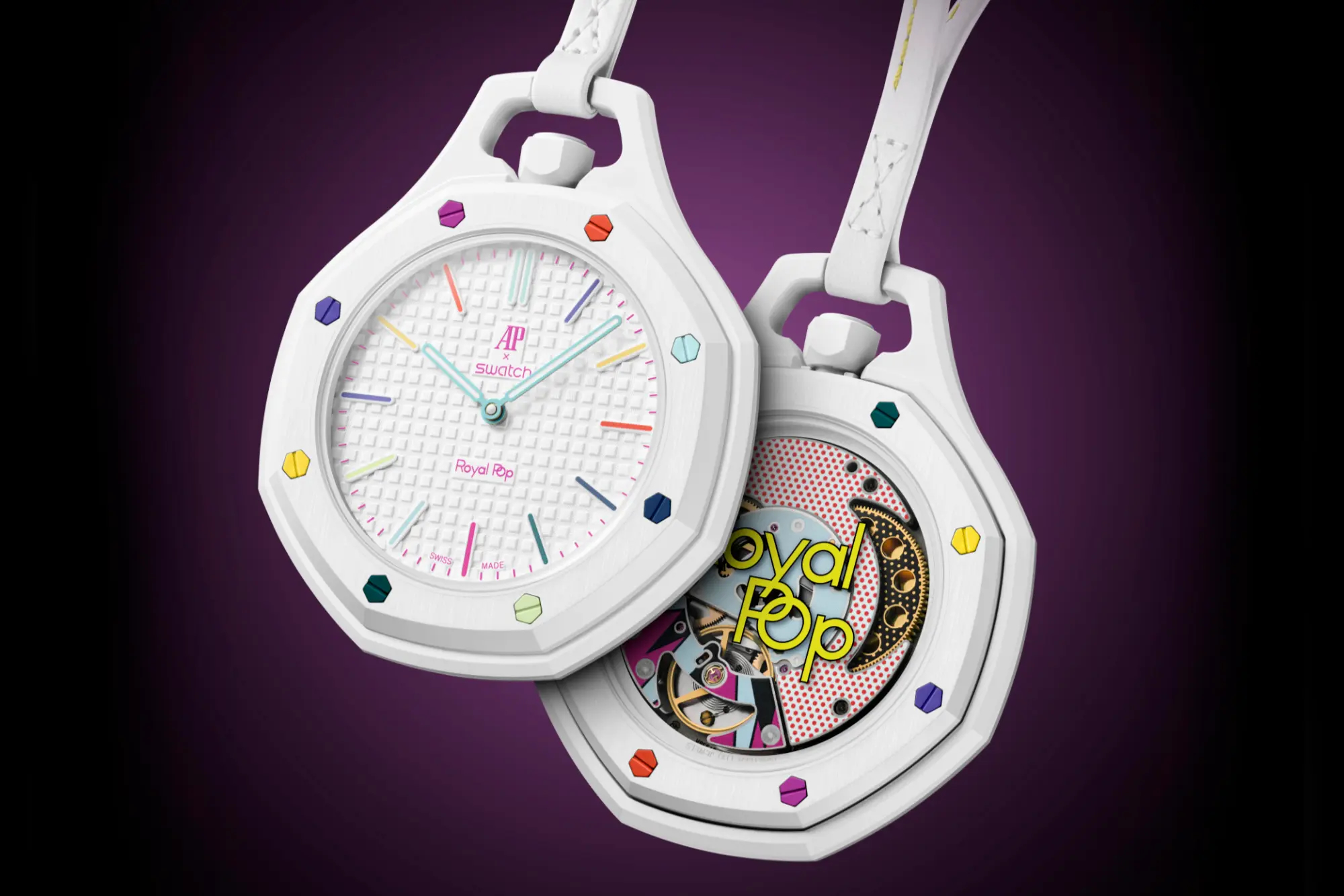 Что такое Swatch x Audemars Piguet Royal Pop. Есть открытая версия. Фото.