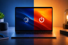 Что лучше: перезагрузить Mac или выключить и включить его. Фото.