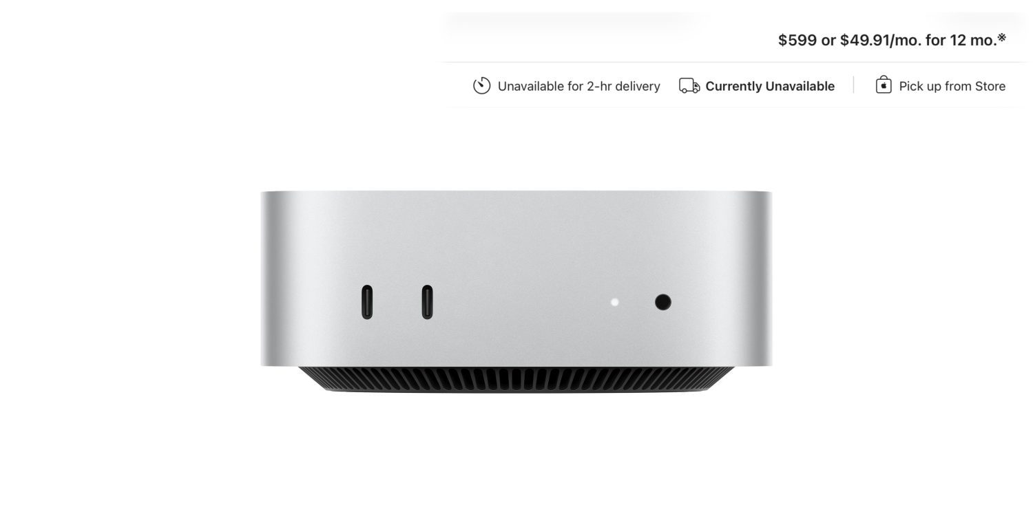 Почему Mac mini и Mac Studio нет в наличии. Mac mini и Mac Studio в некоторых комплектациях достать до осени нереально. Фото.