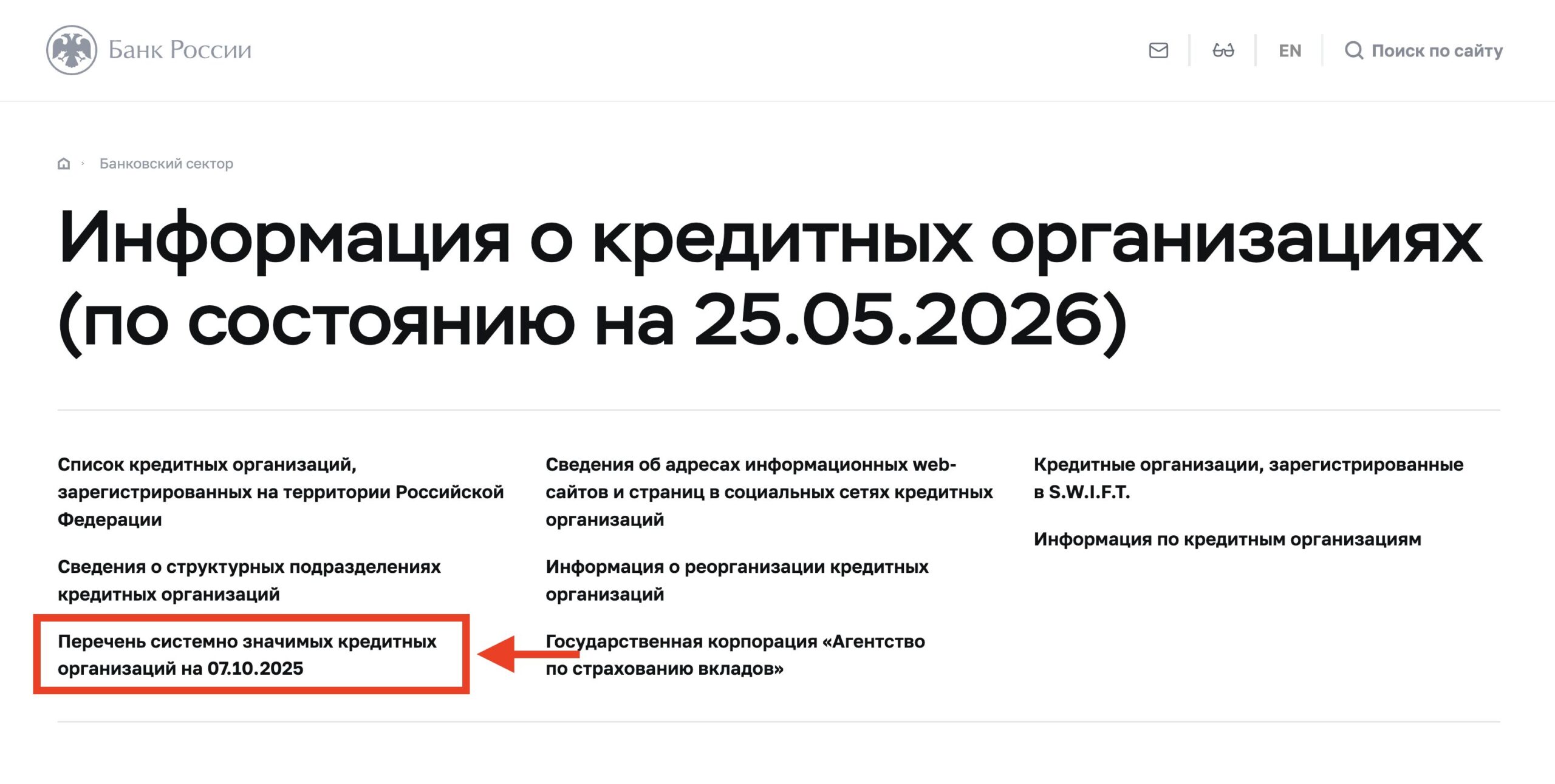 Какие банки будут принимать переводы через СБП из-за рубежа. Список важных банков размещен на сайте ЦБ. Фото.