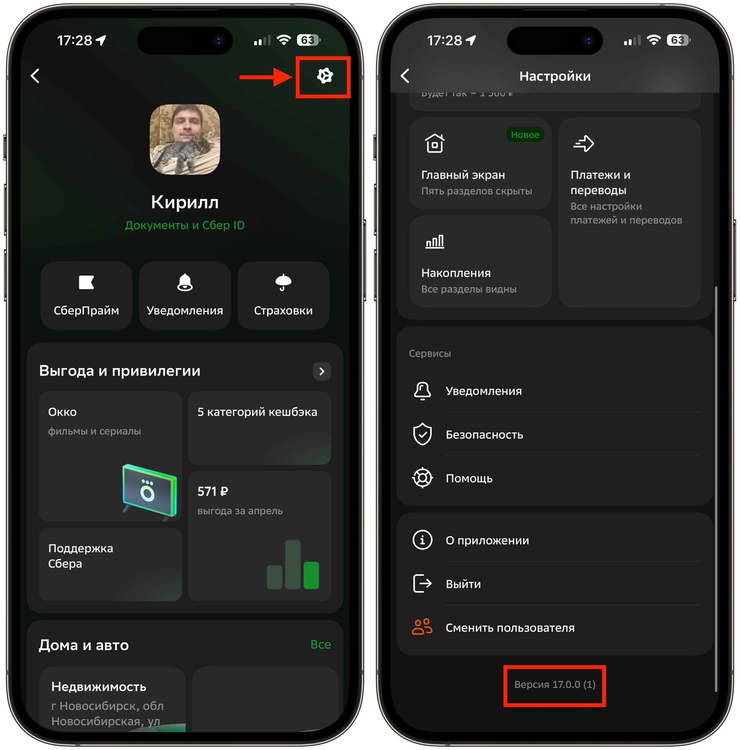 Как включить оплату по QR в СберБанк Онлайн на iPhone. Версию приложения можно узнать здесь. Фото.