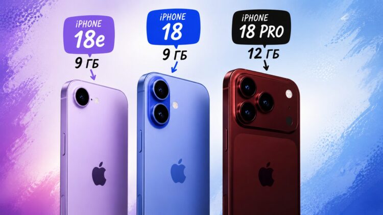 Сколько оперативки будет у iPhone 18 и 18e: отличия от iPhone 18 Pro, цены и дата выхода. Фото.