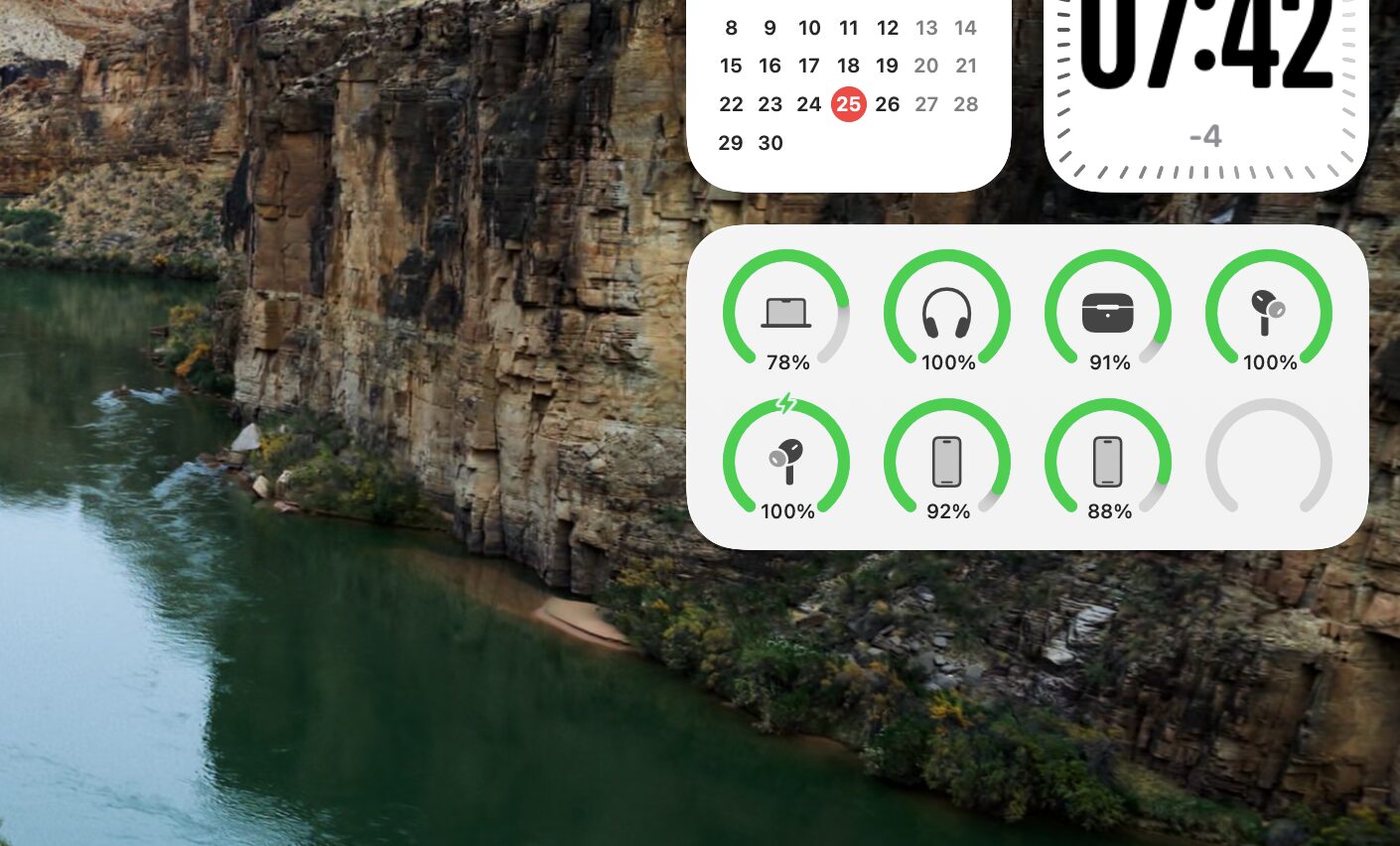 Как работает AirBattery на Mac после установки. Можно сделать удобный виджет. Фото.