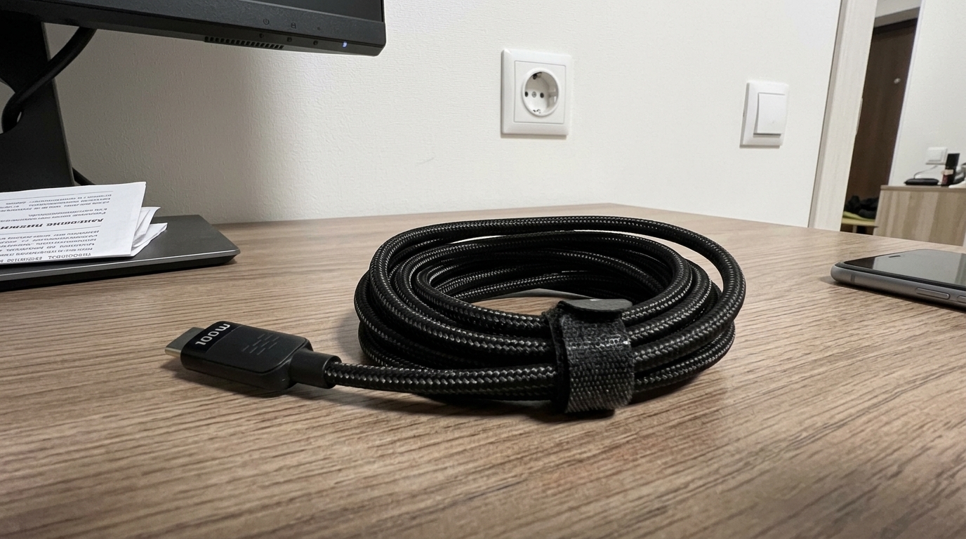 Кабель USB-C для зарядки MacBook. За 260 рублей — кабель, который тянет зарядку MacBook, я проверял. Фото.